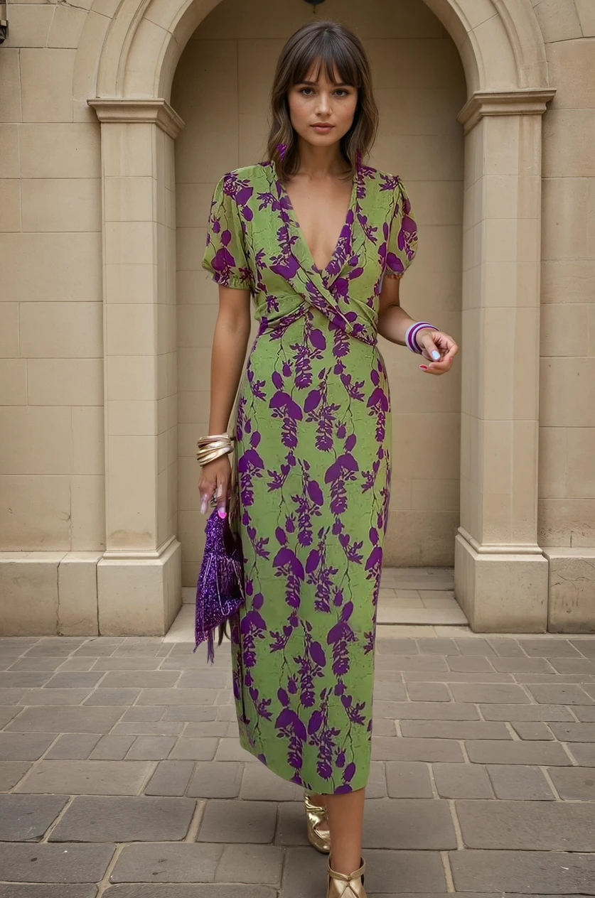 Carina - Elegant Floral Midi Dress