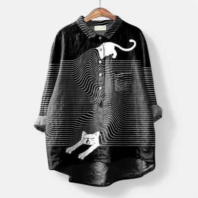 Frida - Artistic Dog Print Blouse