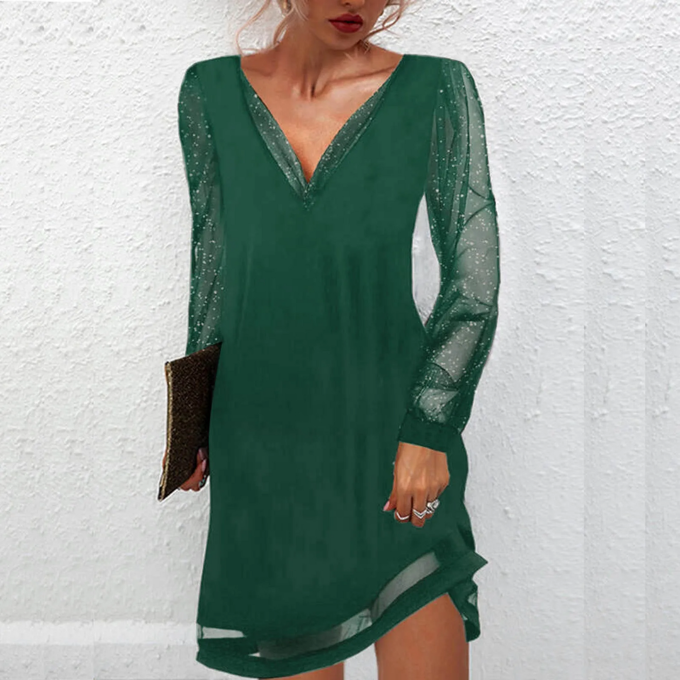 Lila - Elegant Lace Sleeve Dress