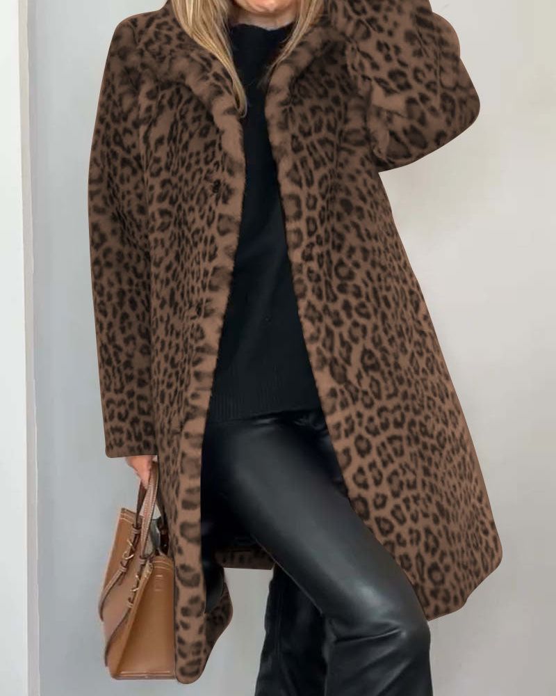 Leia - Leopard Long Soft Jacket