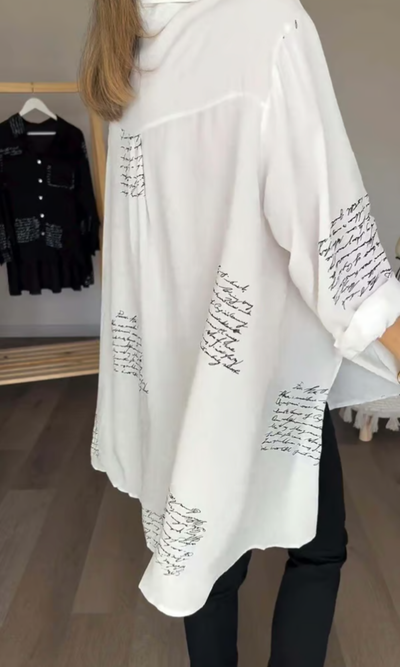 Maika - Bold Letter Print Shirt