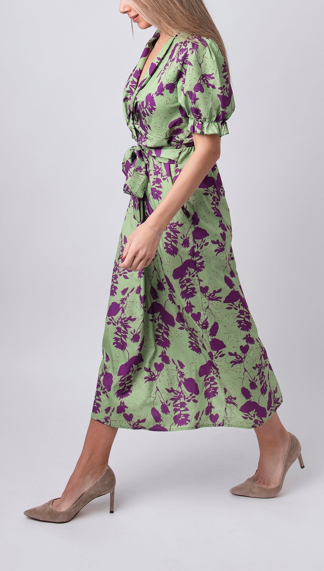Carina - Elegant Floral Midi Dress