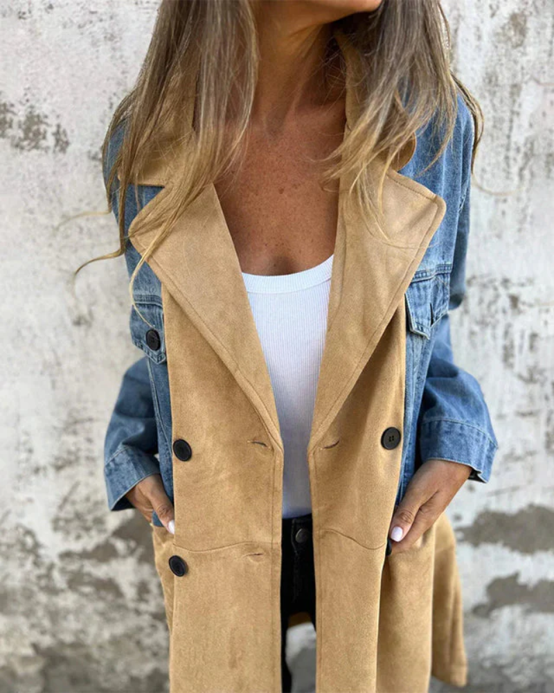 Marites - Denim and Camel Coat.