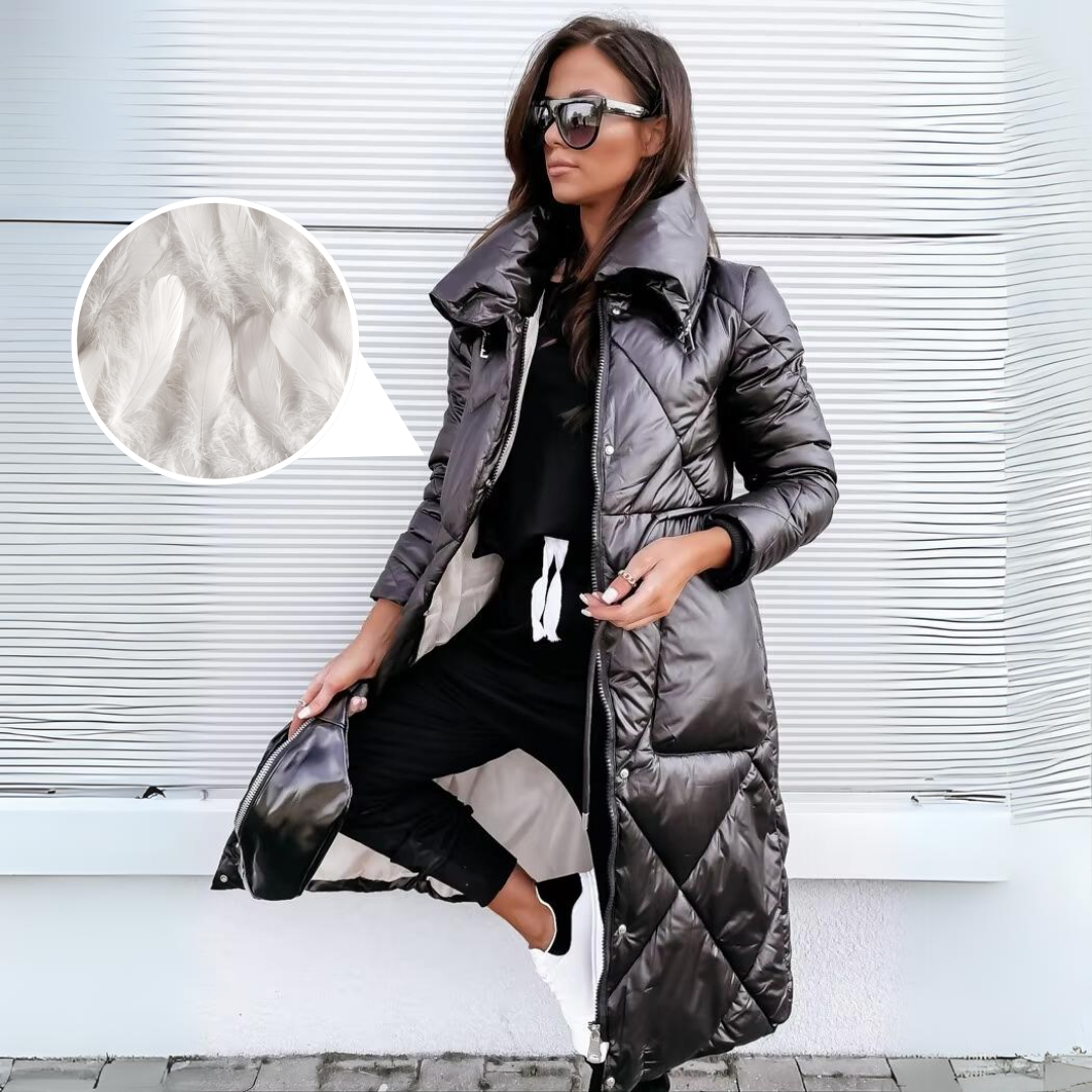 Nicola – Long Quilted Cotton Jacket