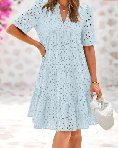 Rica - Elegant Lace Ruffle Dress