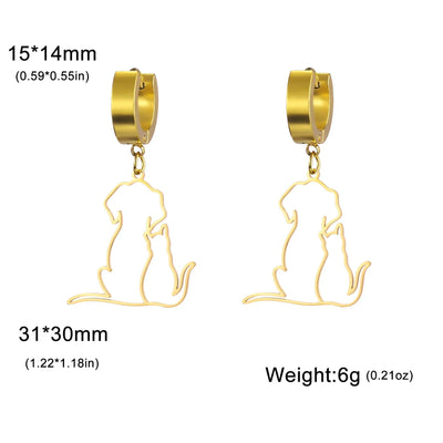 Cazador - Cute Stainless Steel Earrings