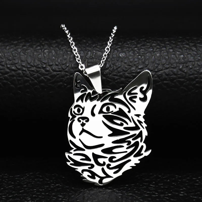 Wicca - Stylish Silver Cat Necklace