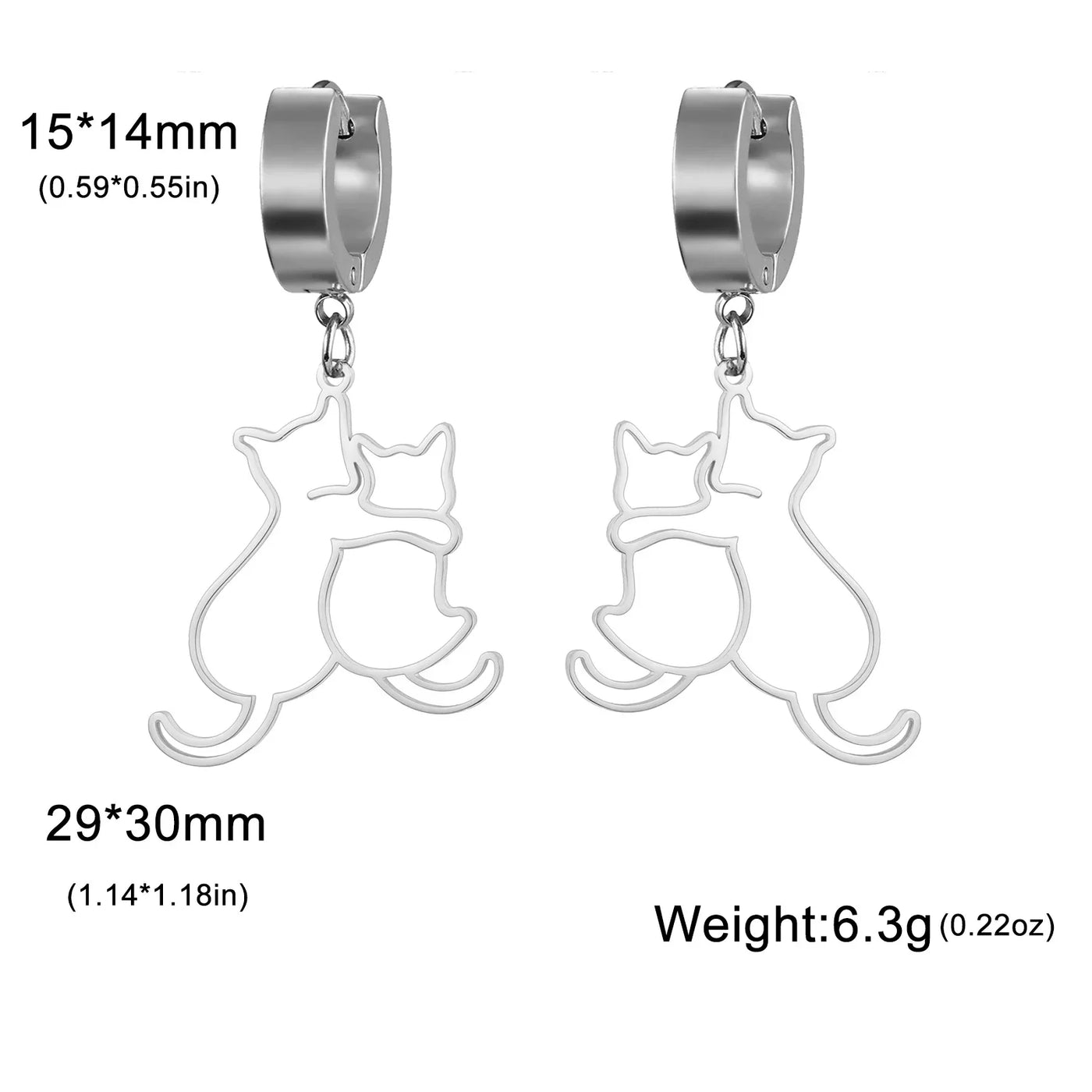 Cazador - Cute Stainless Steel Earrings