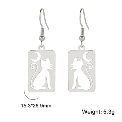 Luna - Cute Cat Drop Earrings
