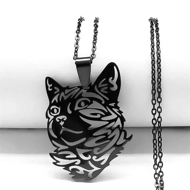 Wicca - Stylish Silver Cat Necklace