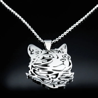 Wicca - Stylish Silver Cat Necklace