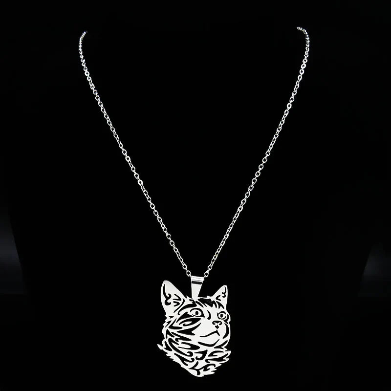 Wicca - Stylish Silver Cat Necklace