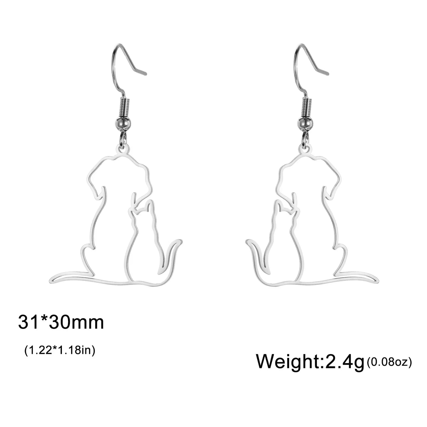 Cazador - Cute Stainless Steel Earrings
