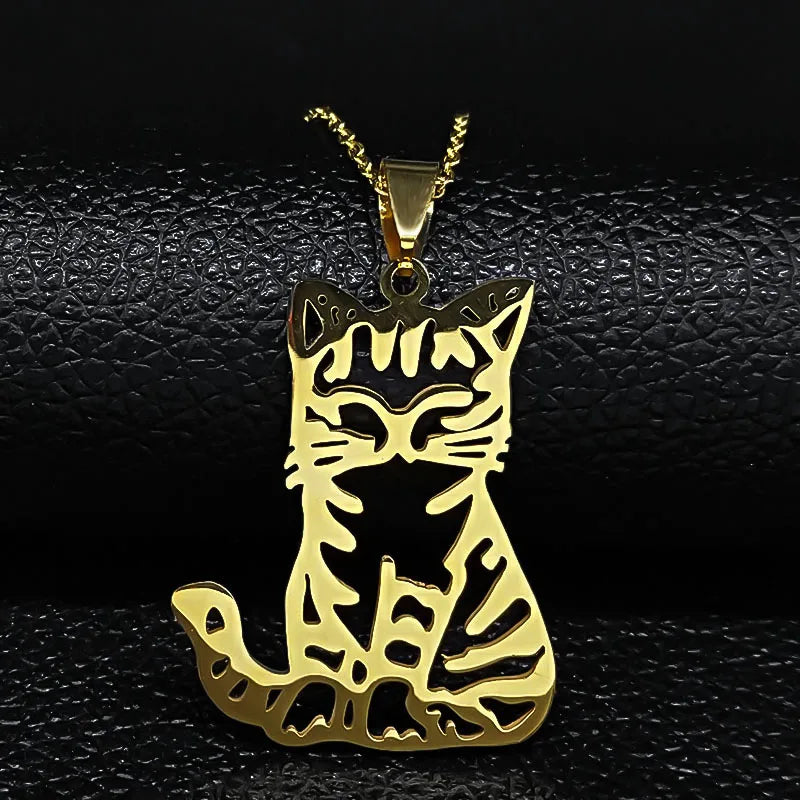 Wicca - Stylish Silver Cat Necklace