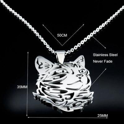 Wicca - Stylish Silver Cat Necklace