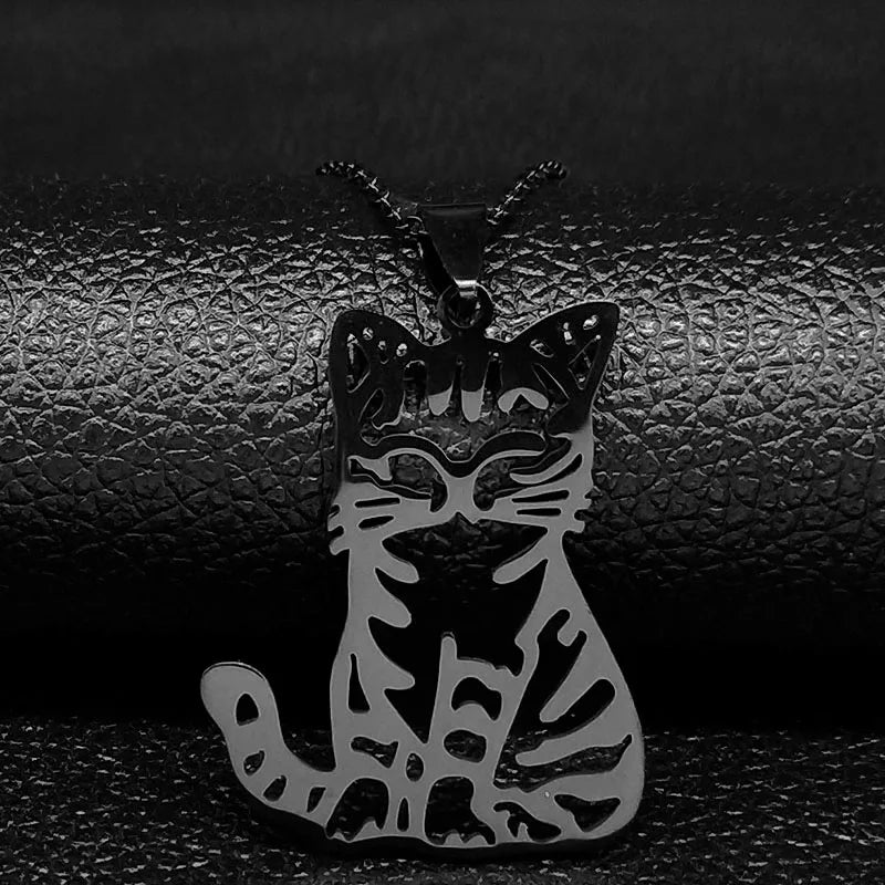 Wicca - Stylish Silver Cat Necklace