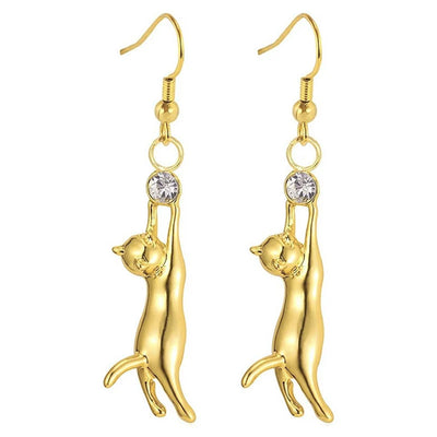 Huitan - Cute Cat Dangle Earrings