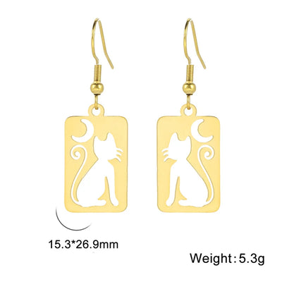 Luna - Cute Cat Drop Earrings