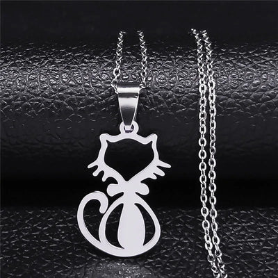 Wicca - Stylish Silver Cat Necklace