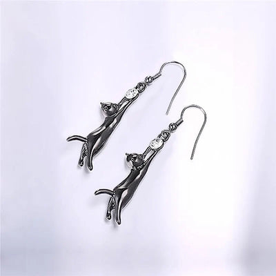 Huitan - Cute Cat Dangle Earrings
