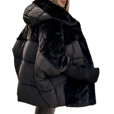 Yohan - Patchwork Puffer Coat with Hood for Women